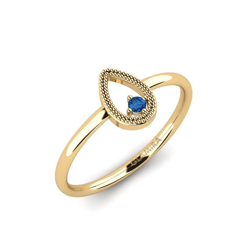 Dark Blue Zirconia Engagement Ring Serafin