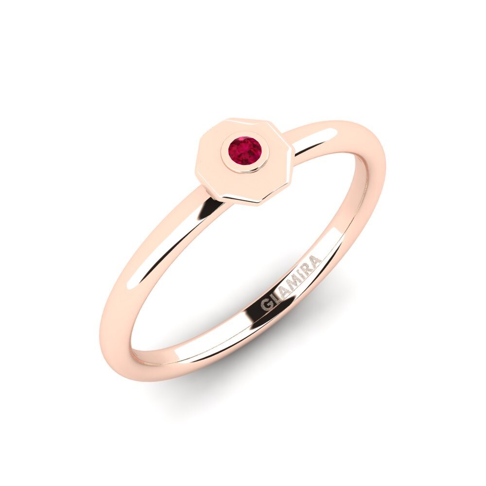 14ct Rose Gold Ruby Engagement Ring Sesubig