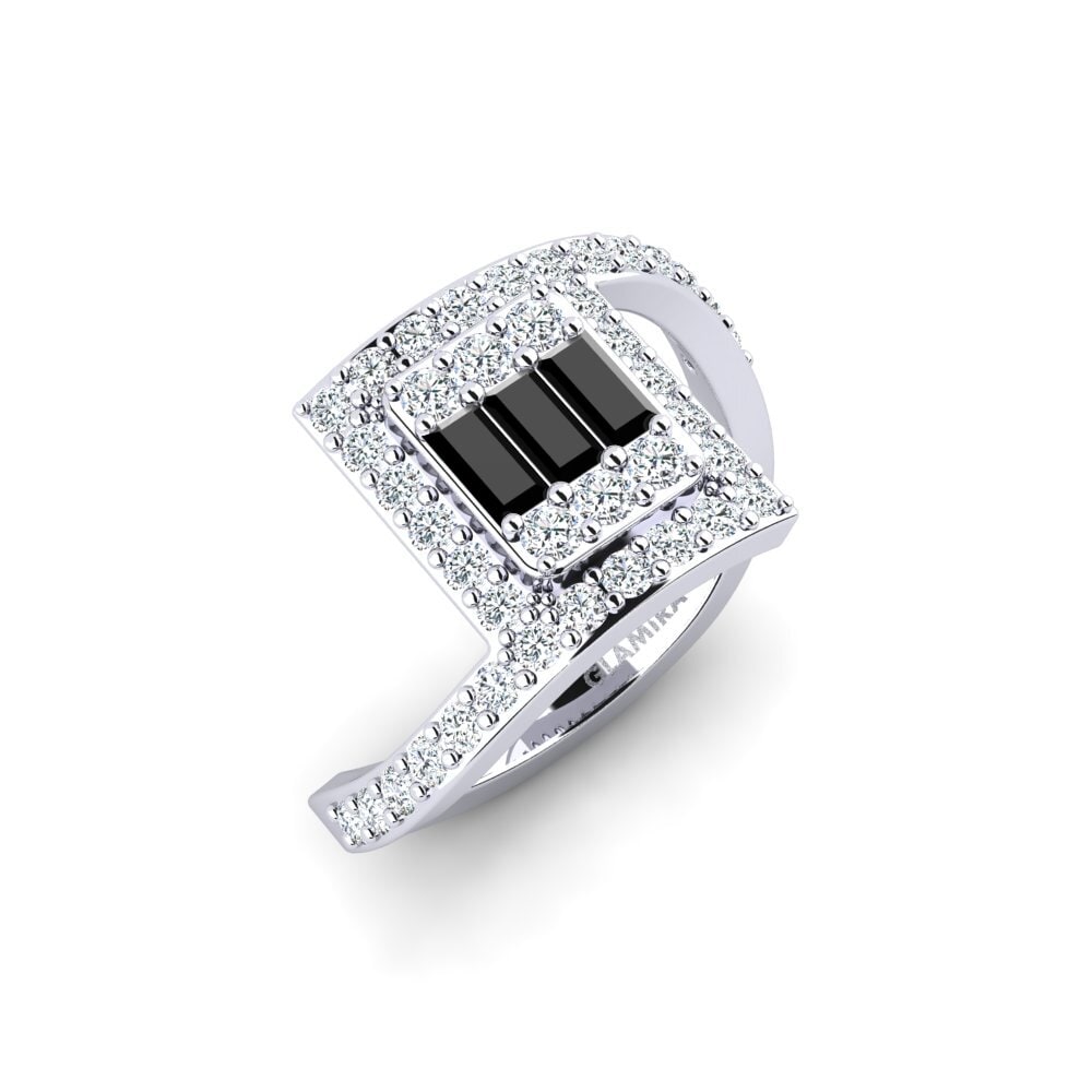 Black Sapphire Engagement Ring Bagnolet