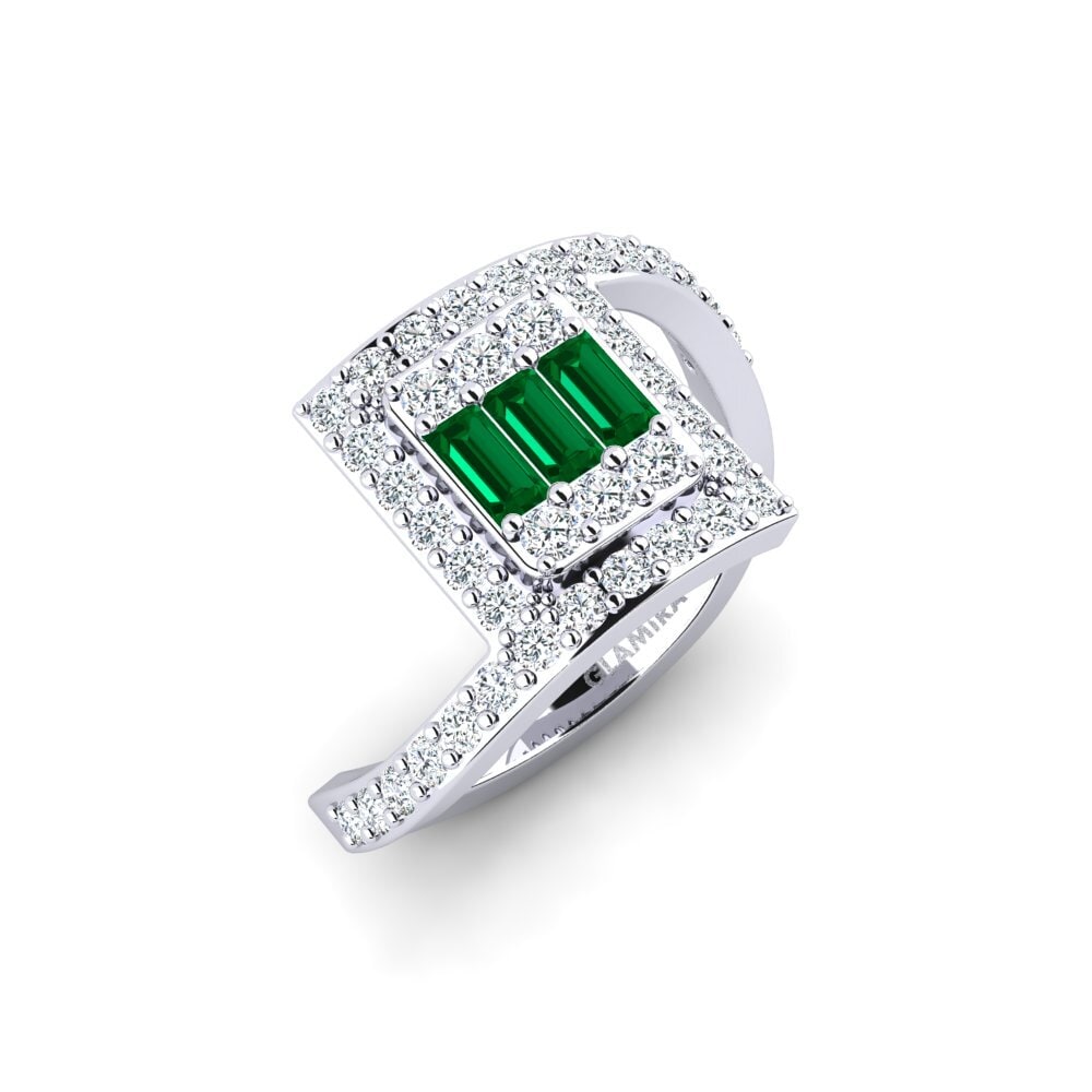 Green Zirconia Engagement Ring Bagnolet