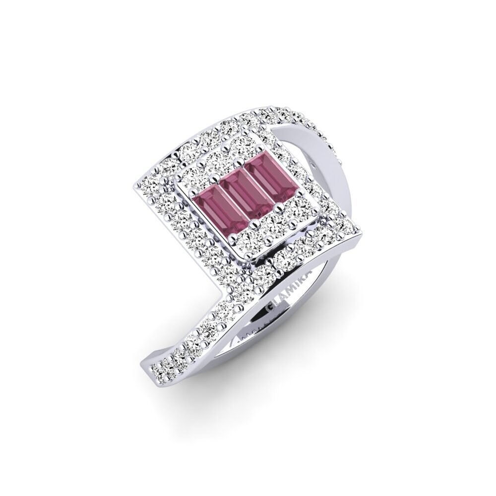 Baguette Rhodolite Garnet Engagement Ring Bagnolet