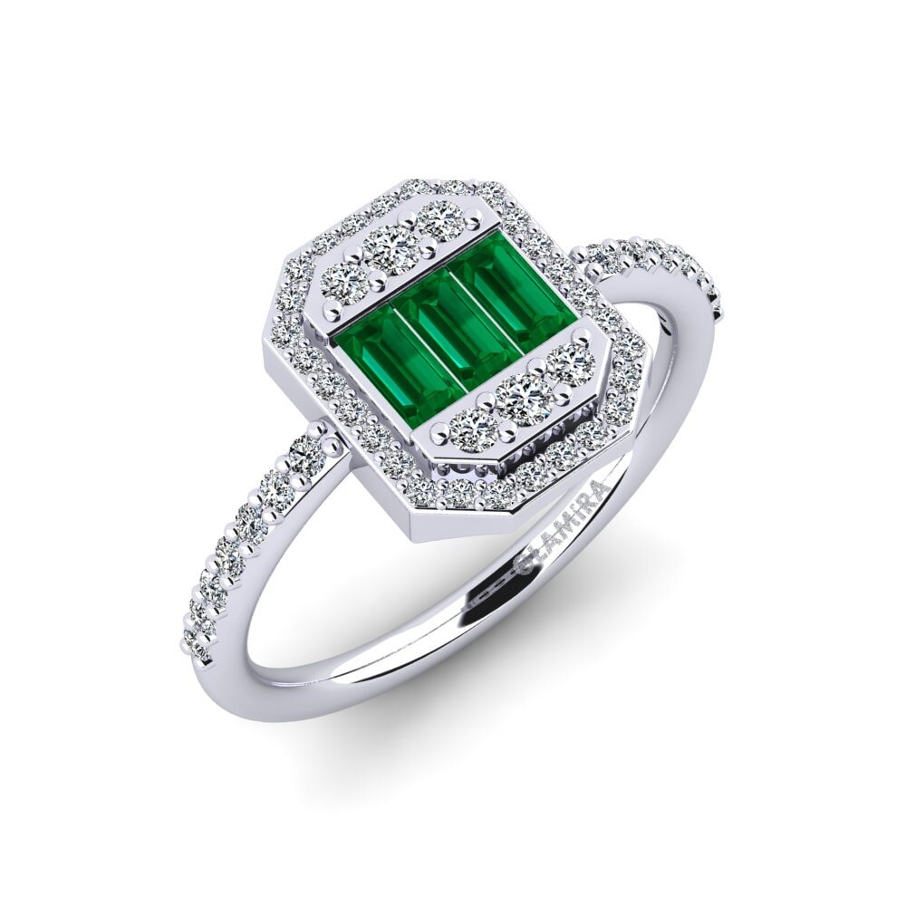 Green Zirconia Engagement Ring Quttan