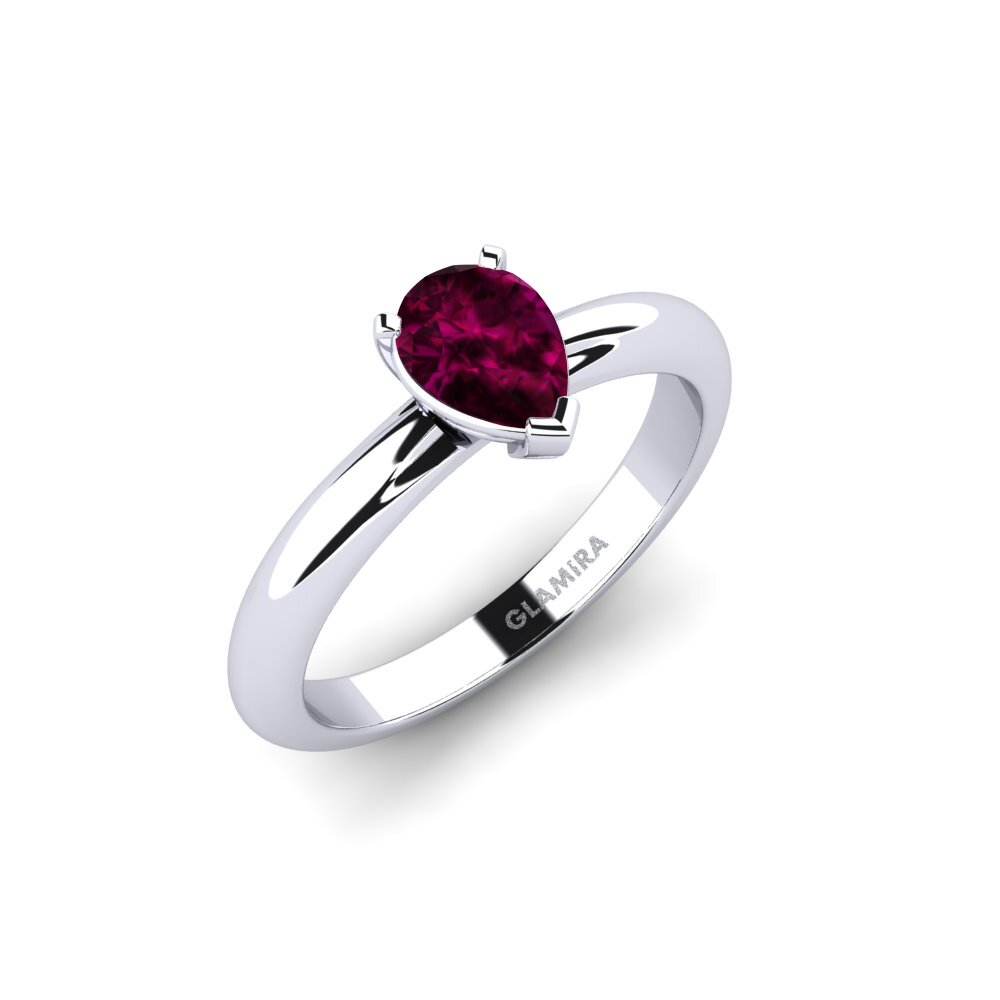 Pear Rhodolite Garnet Engagement Ring Ragging - 0.65 crt
