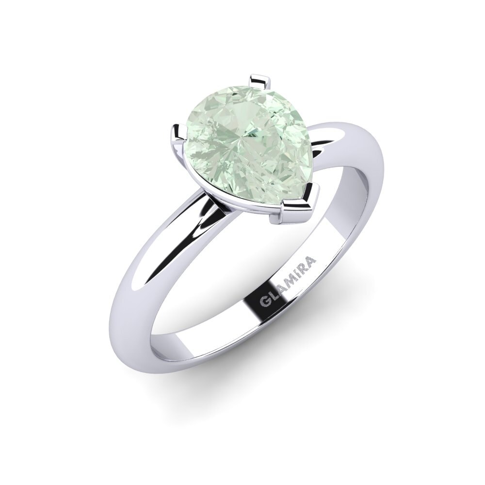 Green Amethyst Engagement Ring Ragging - 1.5 crt