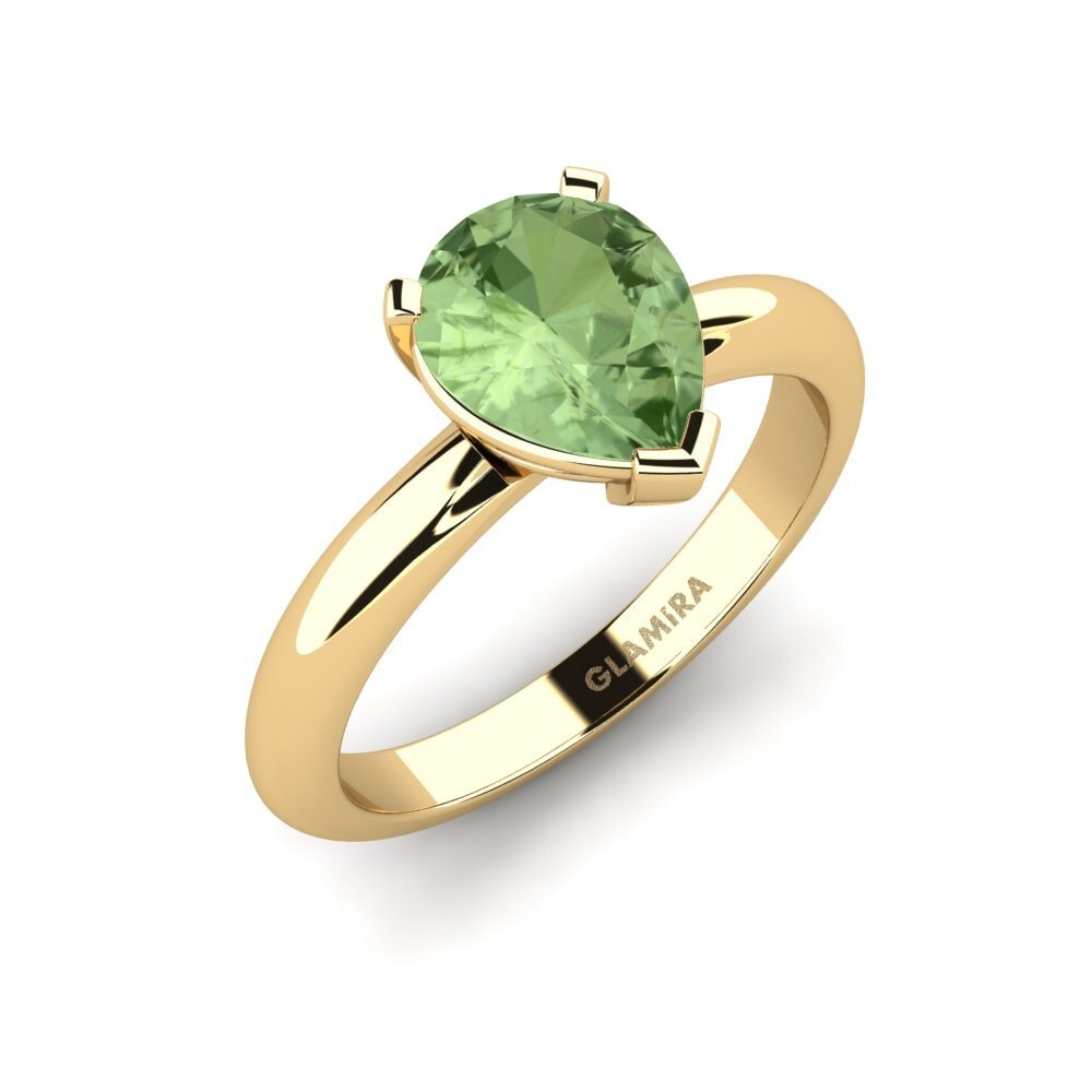14ct Yellow Gold Green Sapphire Engagement Ring Ragging - 1.5 crt