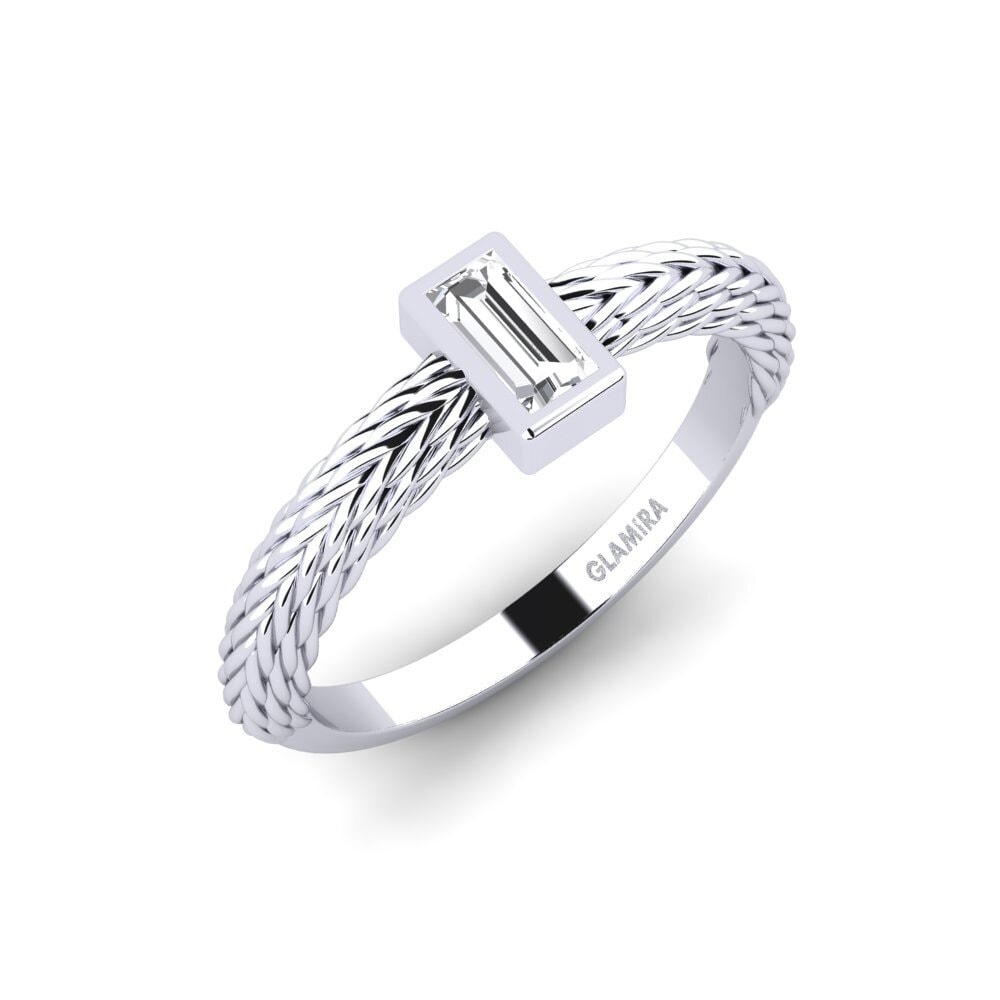 Zafiro blanco Anillo de compromiso Samporin