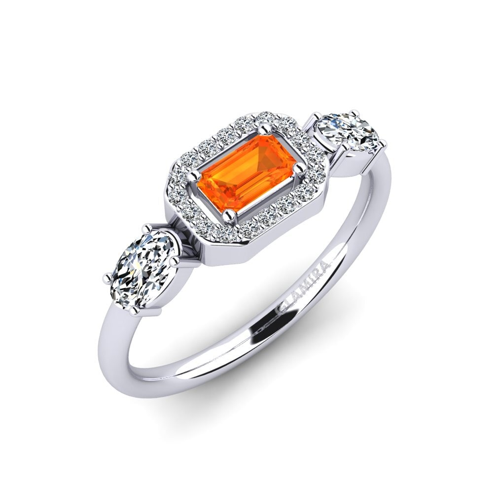 Orange Sapphire Engagement Ring Stretford