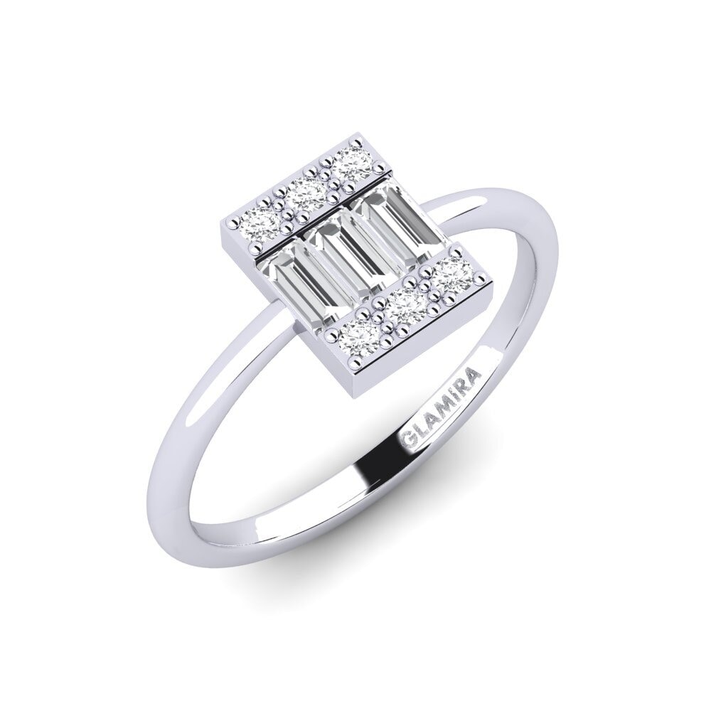 Baguette White sapphire Engagement Ring Tab