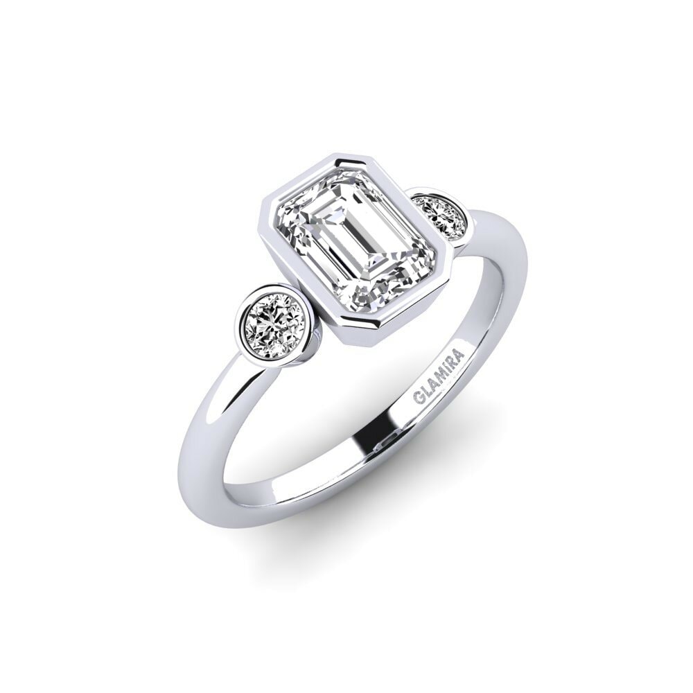 Anillo de compromiso corte esmeralda 2025