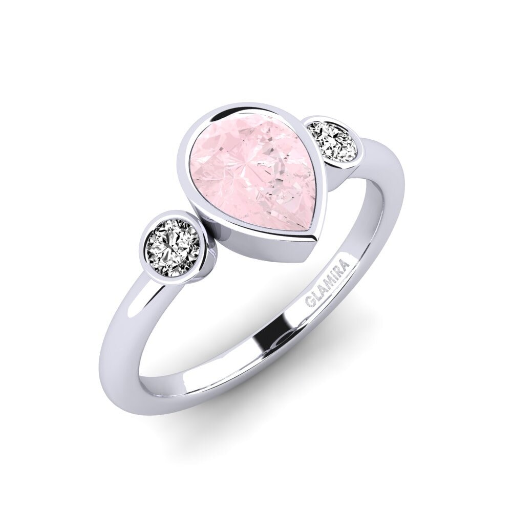Pera Cuarzo rosa Anillo de compromiso Tengand - Pear
