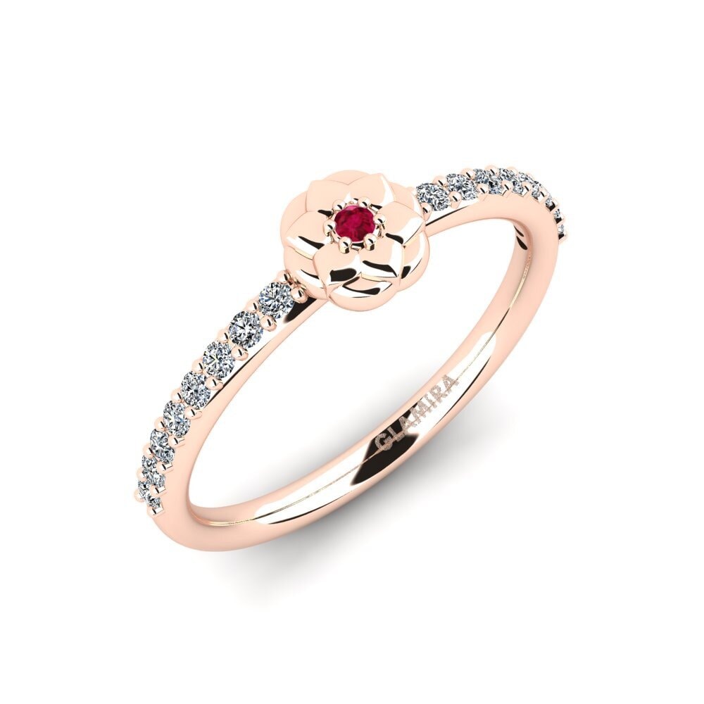 14ct Rose Gold Ruby Engagement Ring Thiol