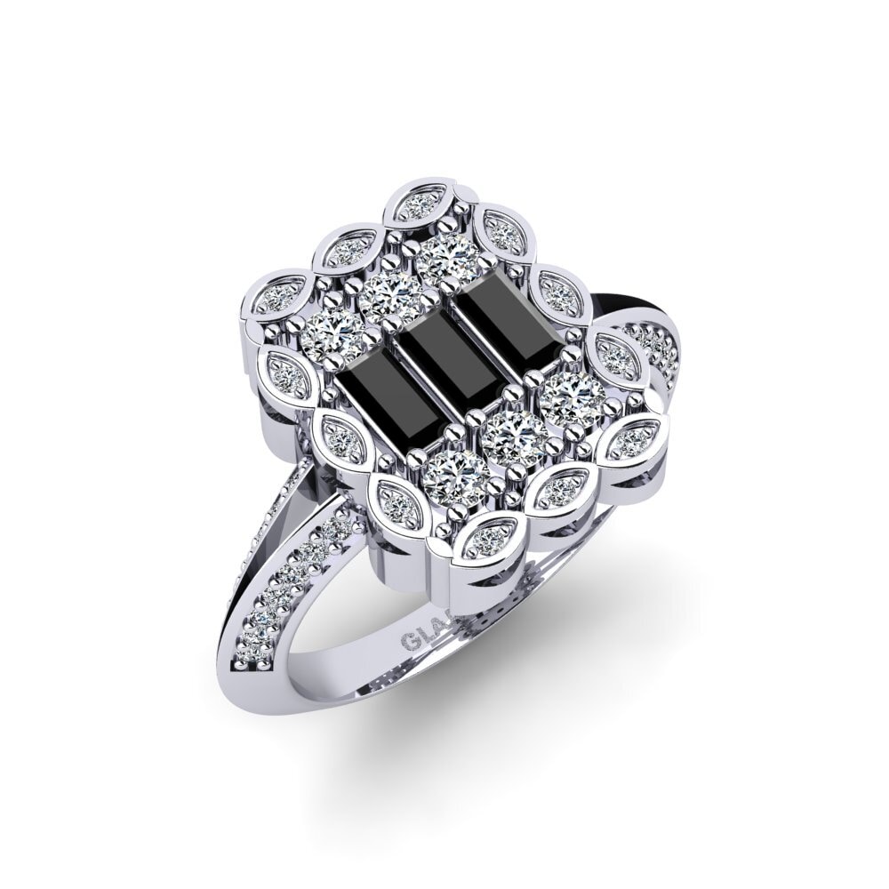 Black Sapphire Engagement Ring Tocher