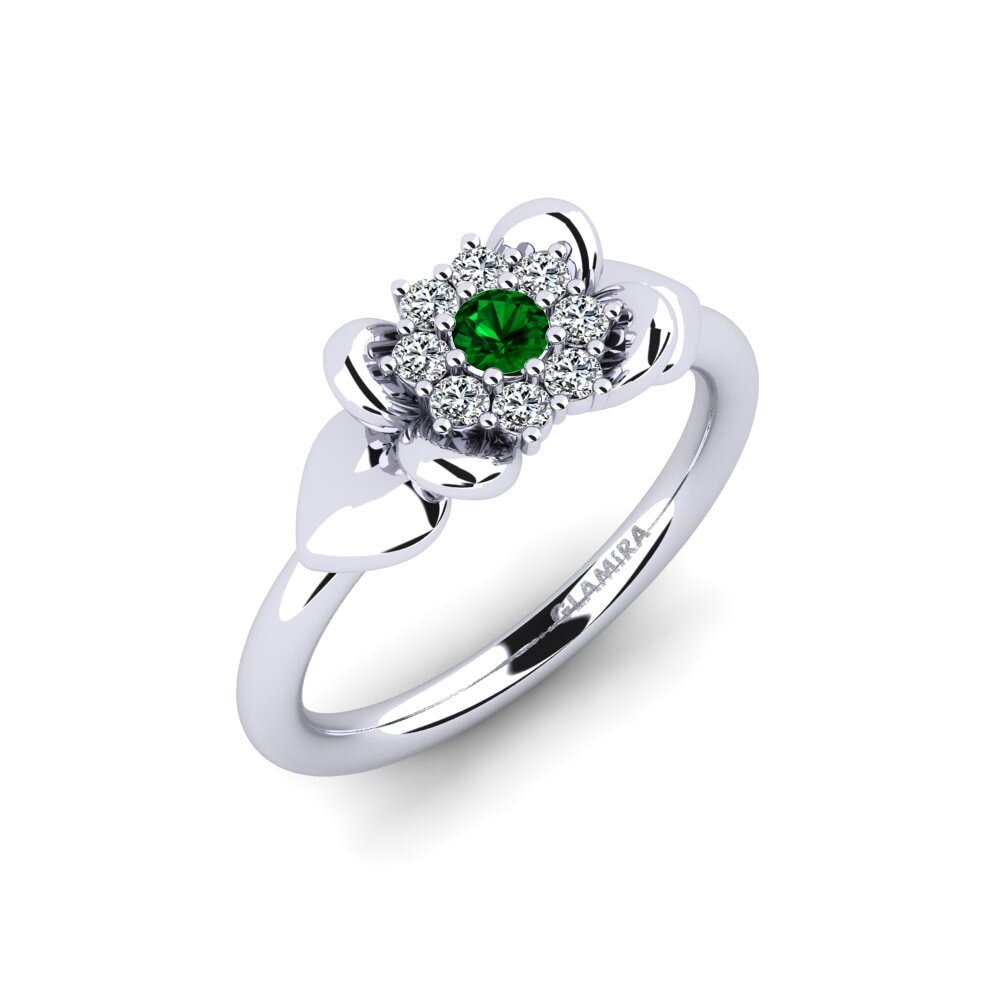 Green Zirconia Engagement Ring Ultrea