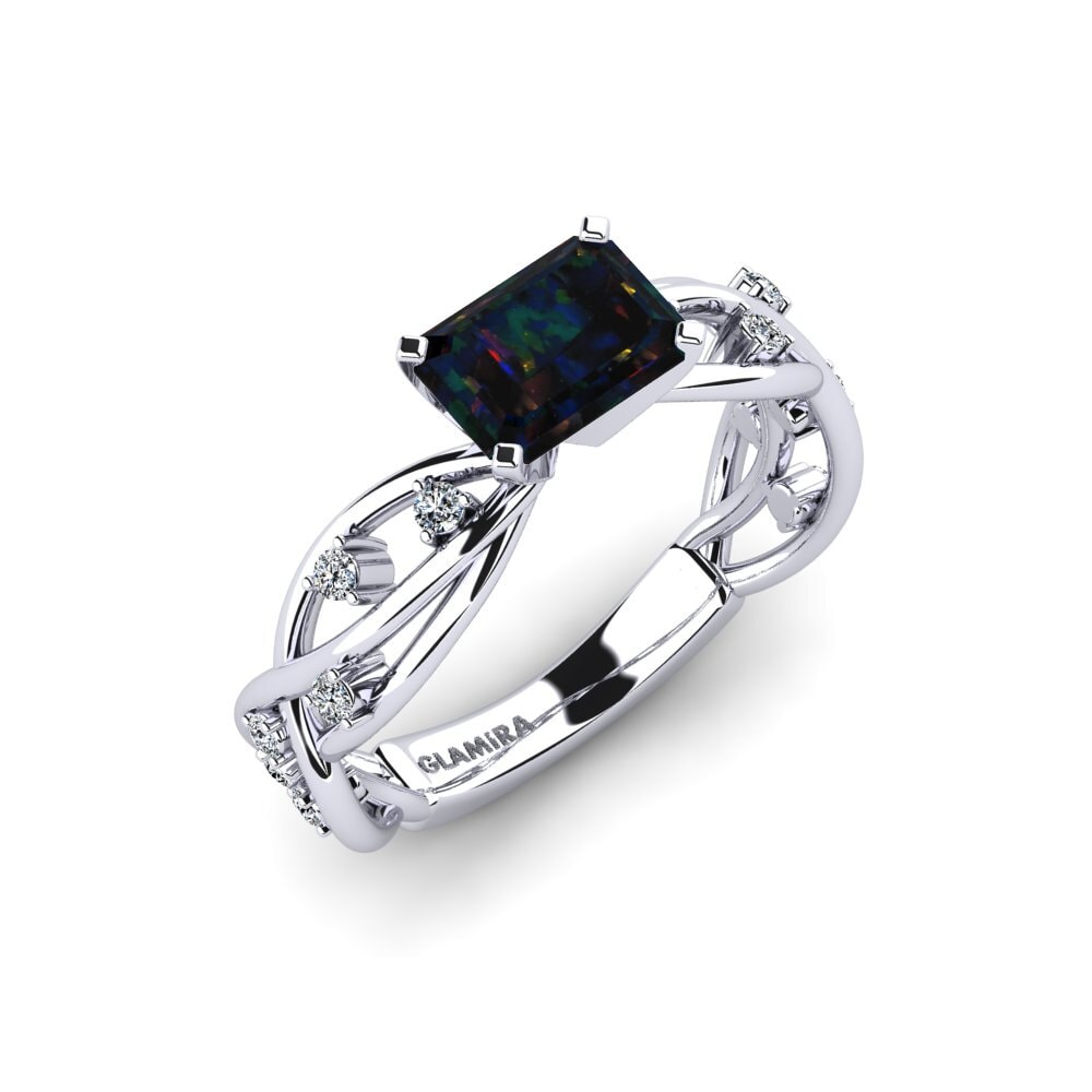 Black Opal Engagement Ring Vivaro