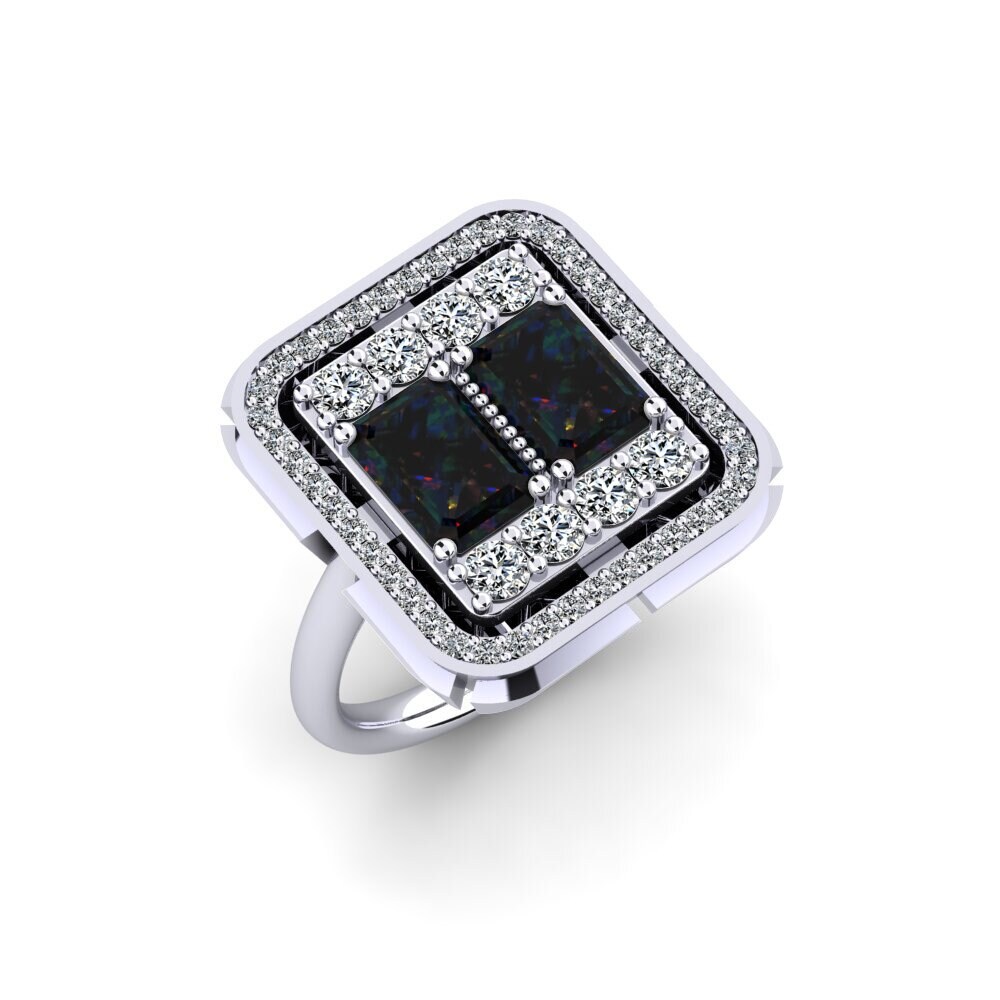 Black Opal Engagement Ring West