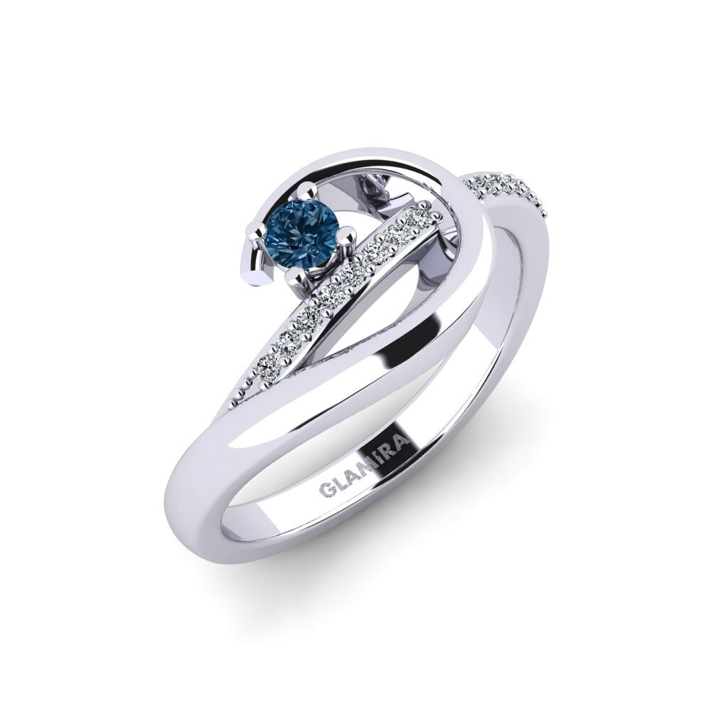 Blue Diamond Engagement Ring Zekurty
