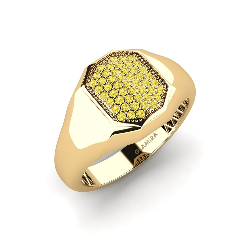Yellow Sapphire Men's Ring Agesce