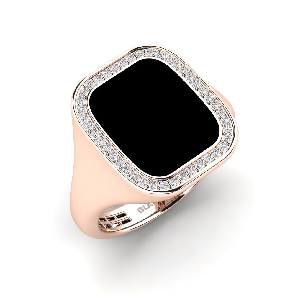 18ct Rose Gold Diamond Men's Ring Amyloc
