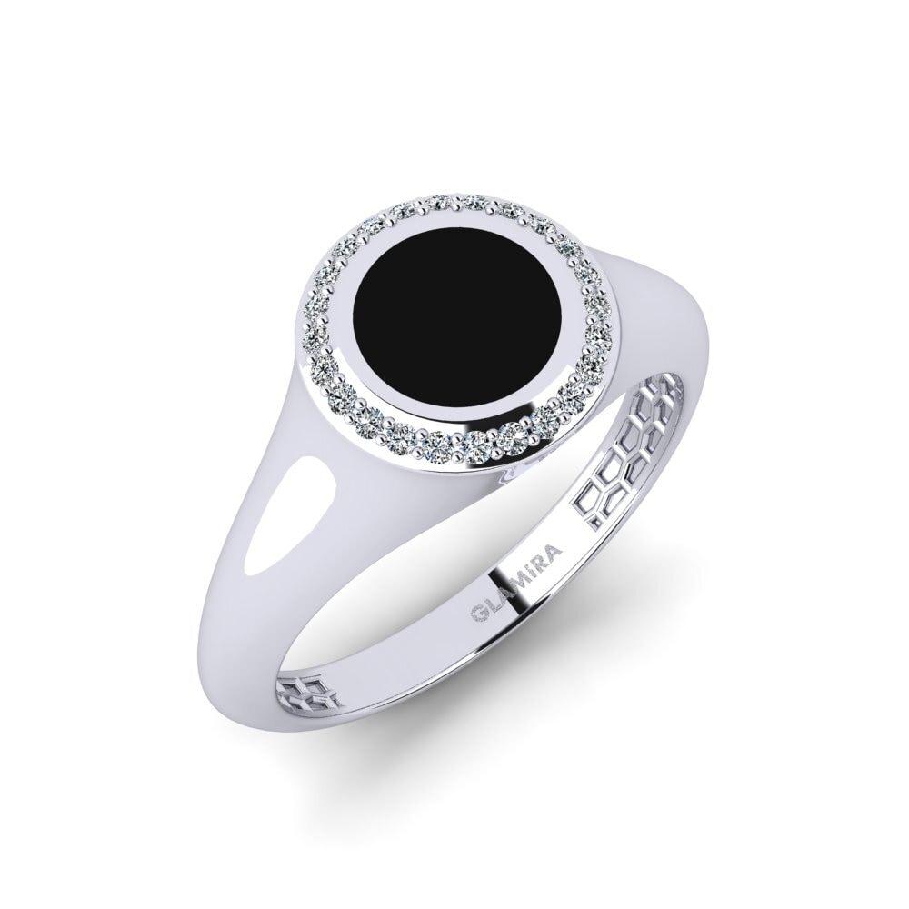 White Silver Men's Ring Bogged