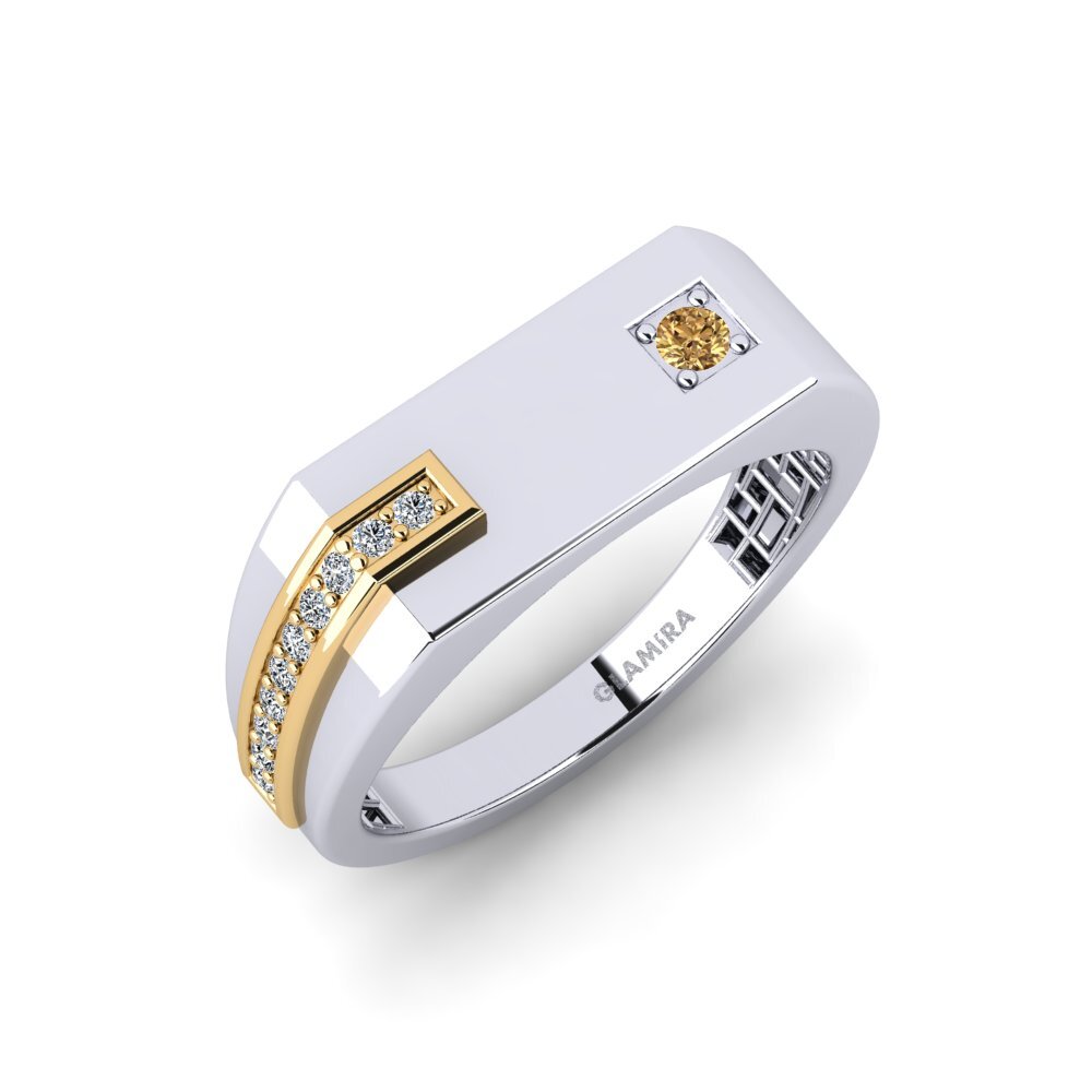 Bague De Mariage Homme Or Blanc 14k - Diamant Baguette 0,90 Ct - Taille Personnalisable