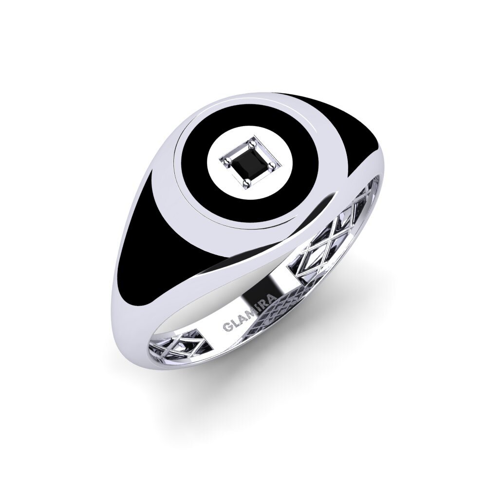 950 Palladium Black Diamond Men's Ring Gapwe