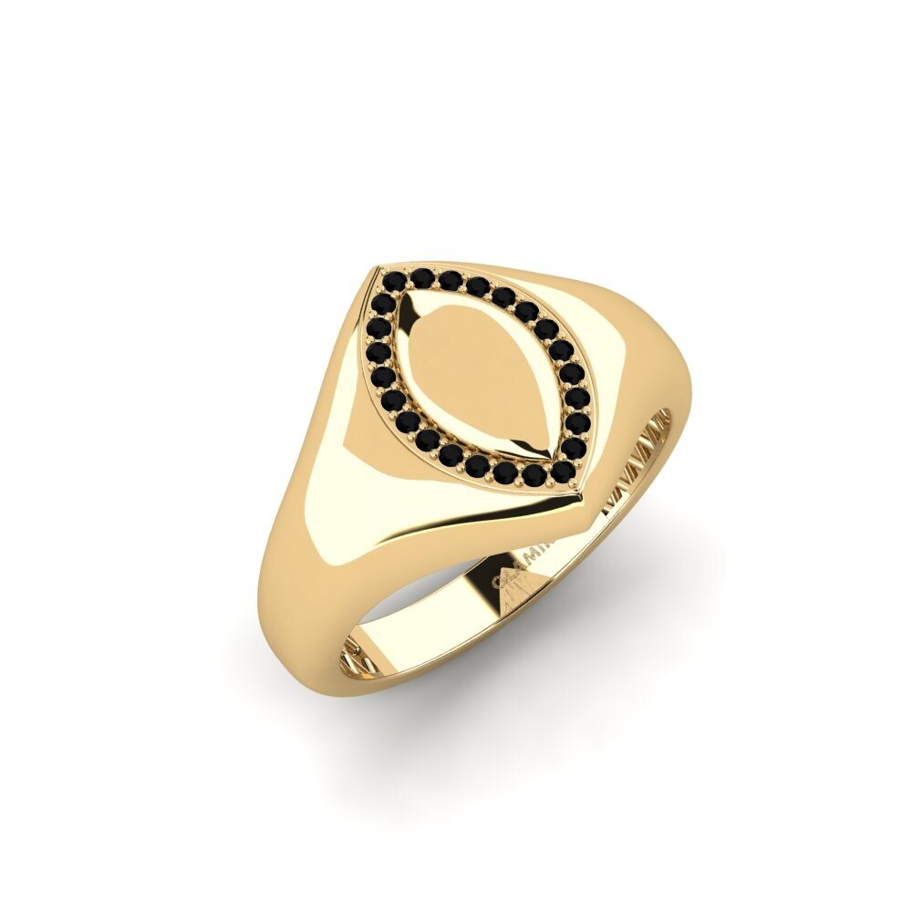 Diamant Noir Bague pour homme Gynst