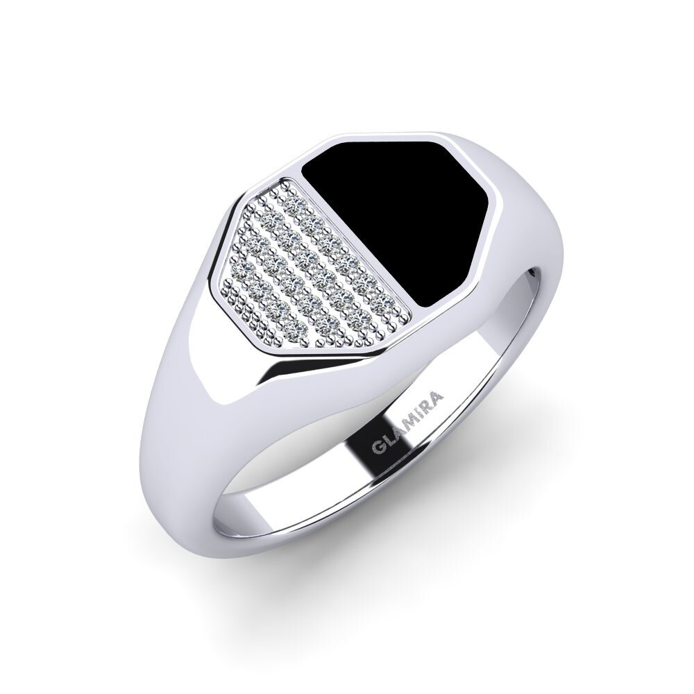 White Silver Men's Ring Onama