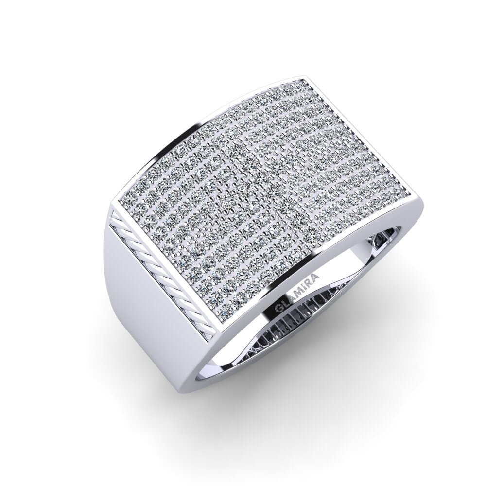 White Silver Men's Ring Proba
