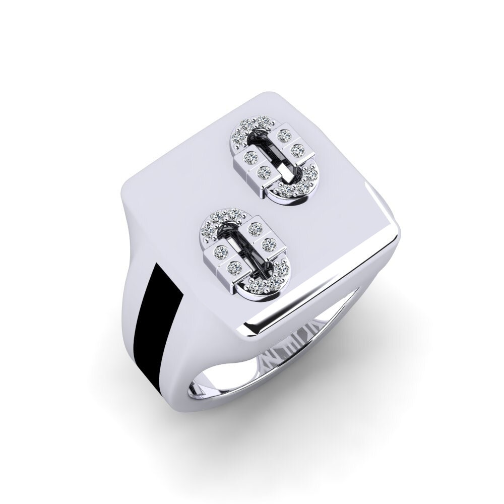 Silber 925 Rund Zirkonia Herrenring Rowaldoa