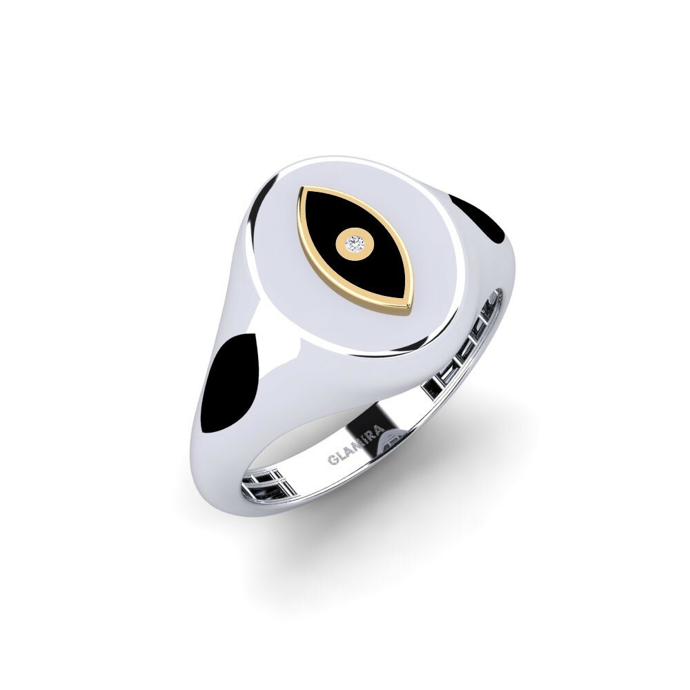 18K White & Yellow Gold Men's Ring Rundroca