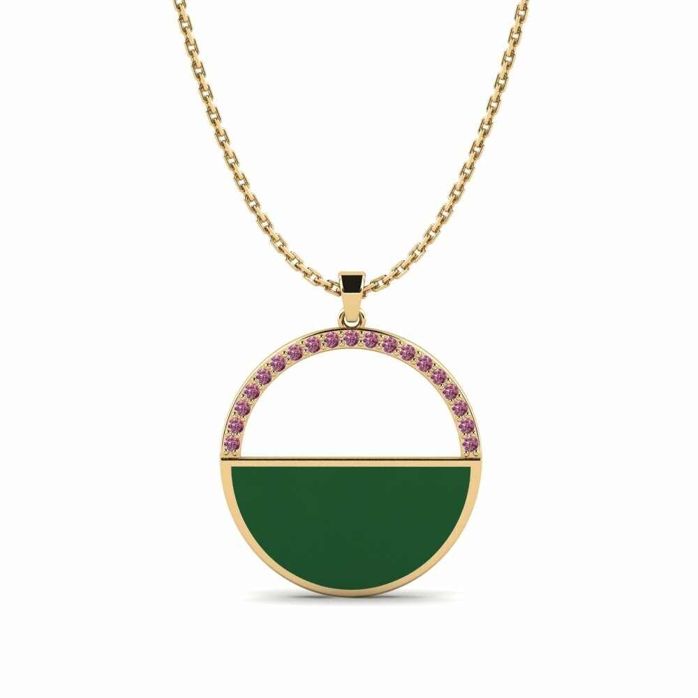 Vàng 18K Đá Rhodolite Mặt dây chuyền nữ Fisha