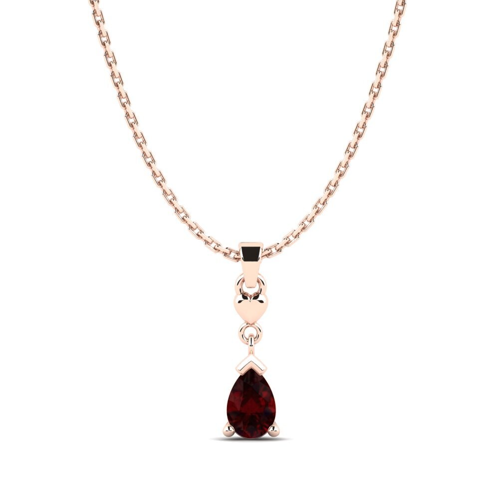 14k Oro Rosa Granate Colgante de Mujer Kalret