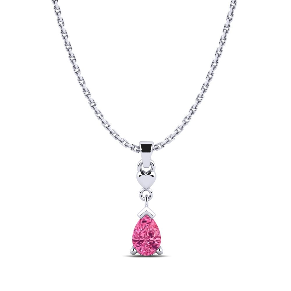 Platino 950 Turmalina rosa Colgante de Mujer Kalret