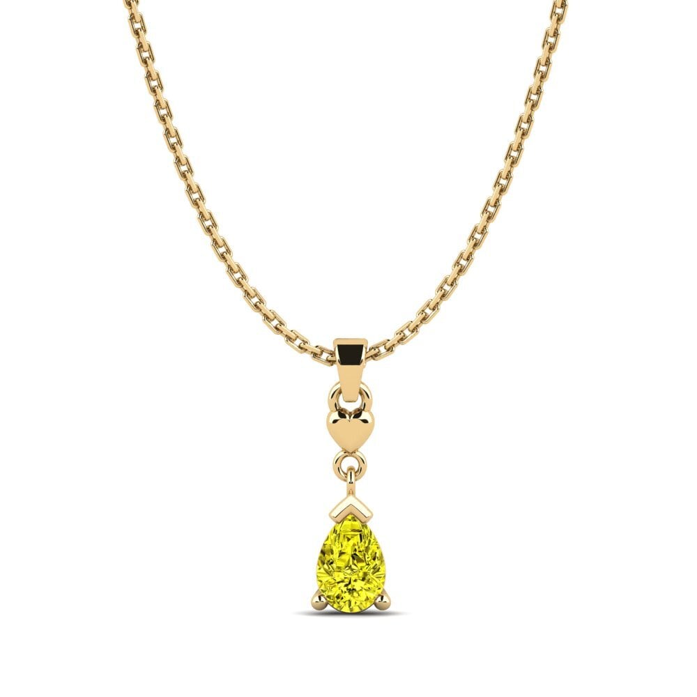 Gele Diamant Dames Hanger Kalret