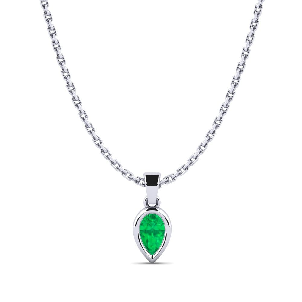 925 Silver Emerald Women's Pendant Risol