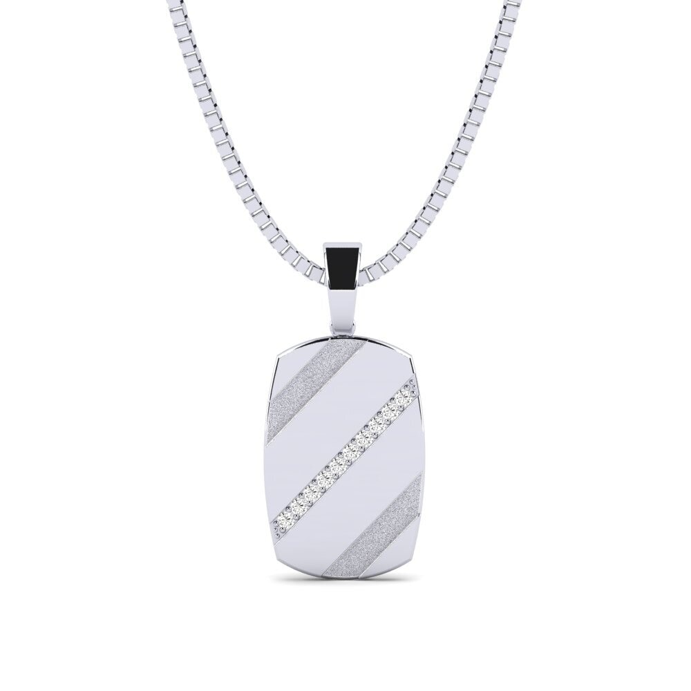 14ct White Gold Moissanite Men's Pendant Andes