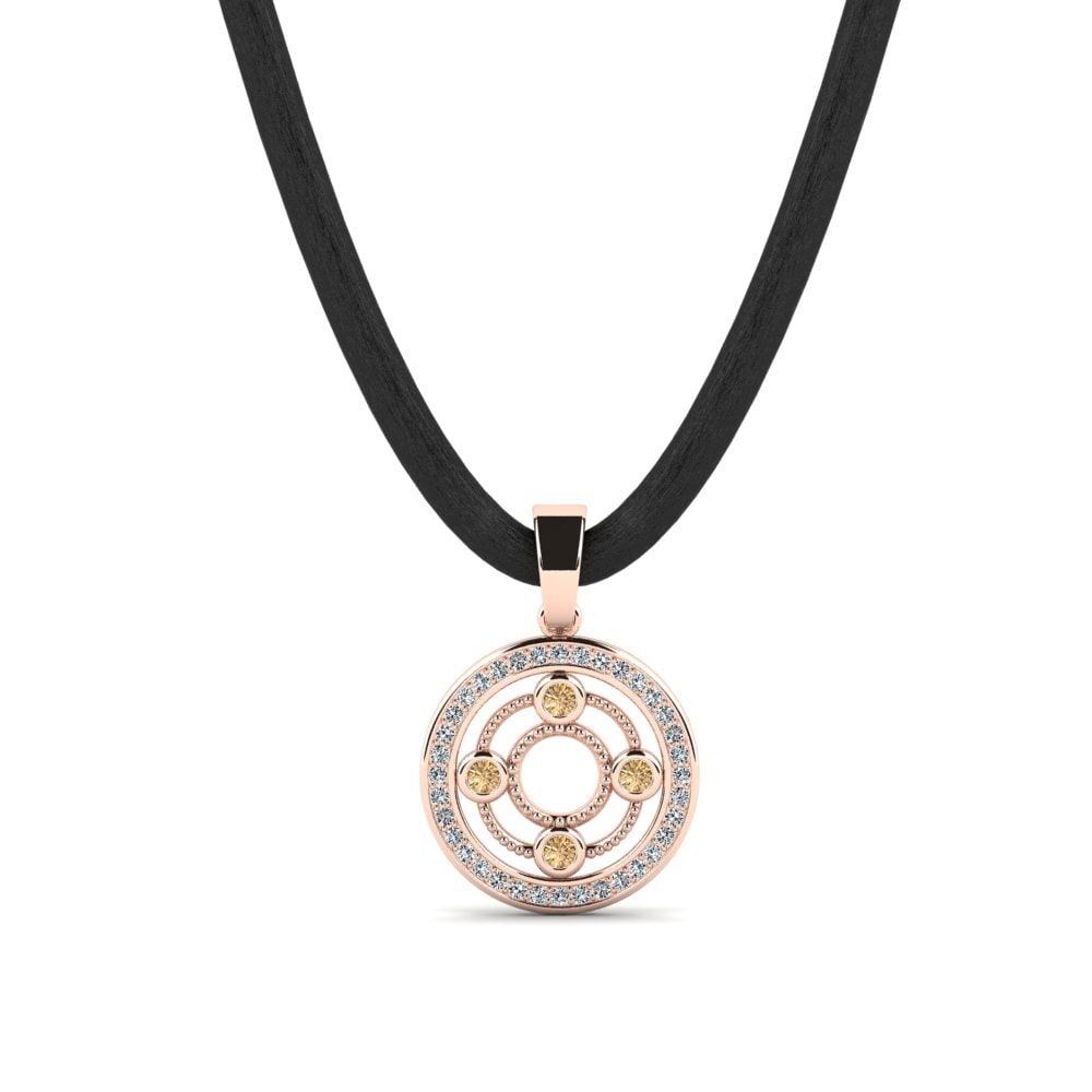 Rotgold 585 Brauner Diamant Herren-Anhänger Apacks