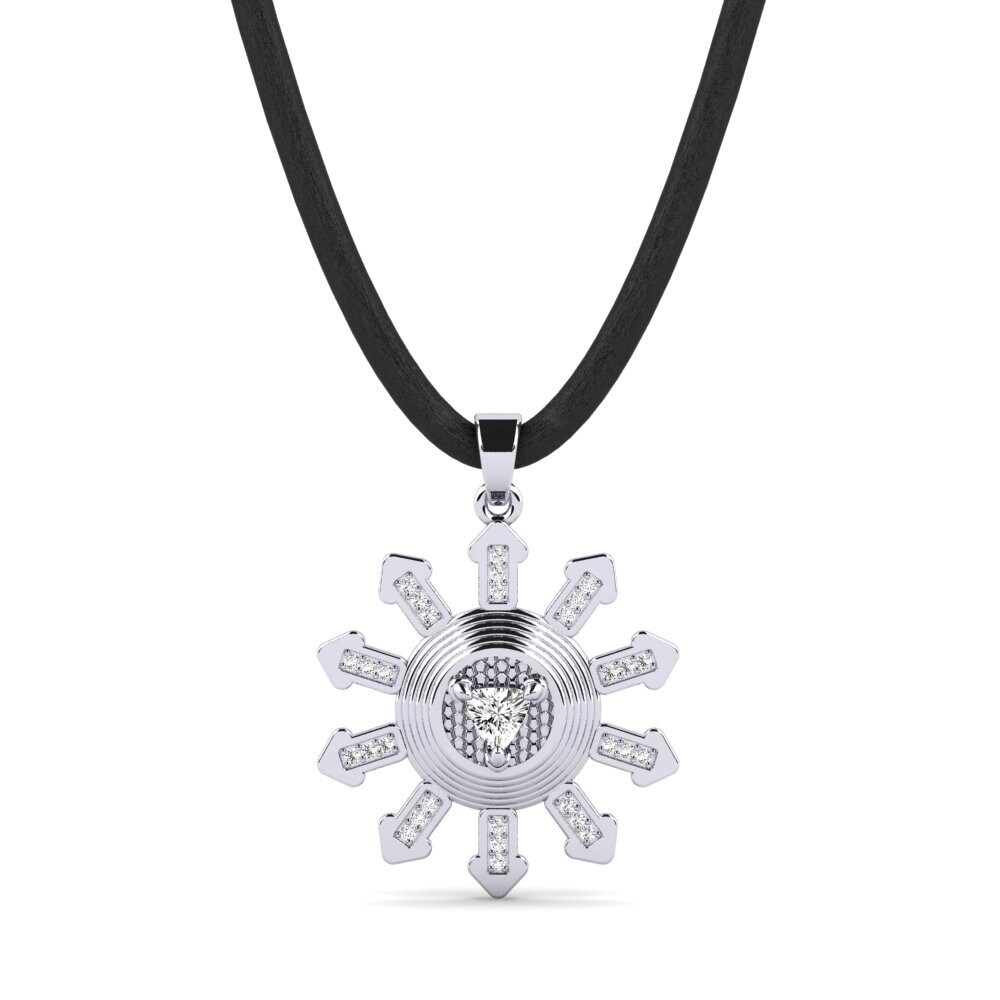 14ct White Gold Moissanite Men's Pendant Asdicer