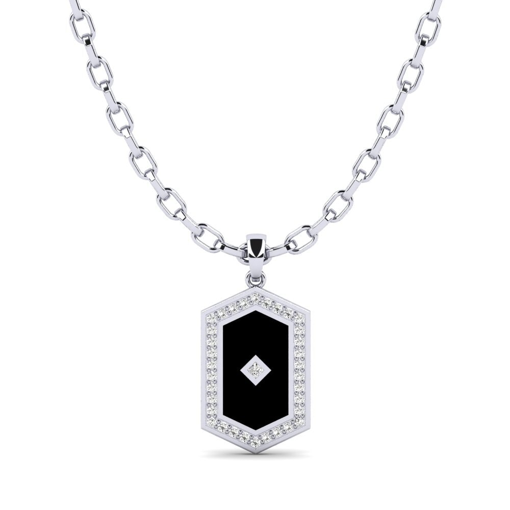 14ct White Gold Moissanite Men's Pendant Azuzzi