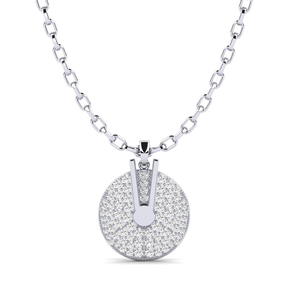 14ct White Gold Moissanite Men's Pendant Bades