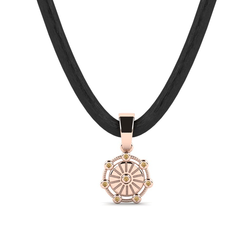 Rotgold 585 Brauner Diamant Herren-Anhänger Bastera