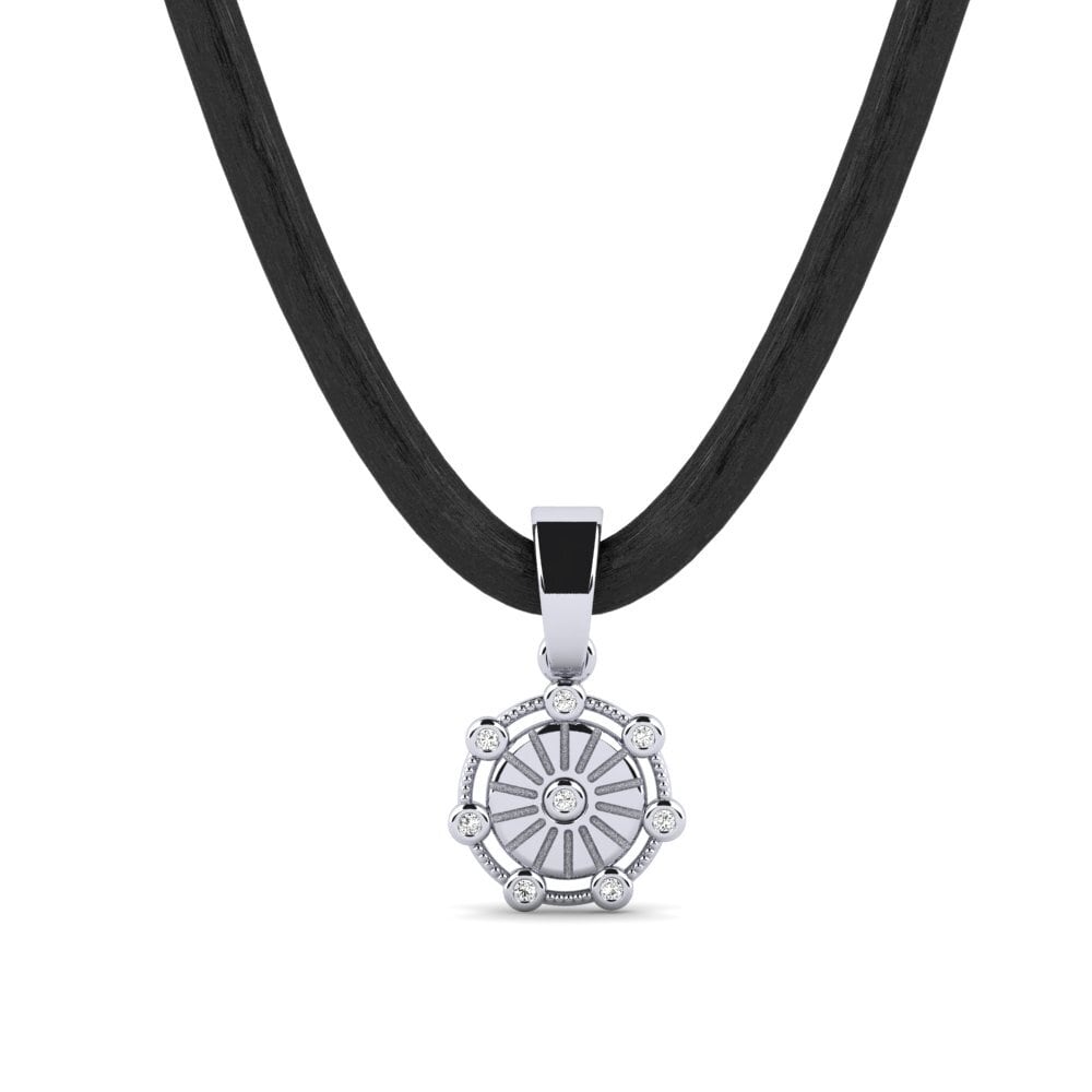 14ct White Gold Moissanite Men's Pendant Bastera