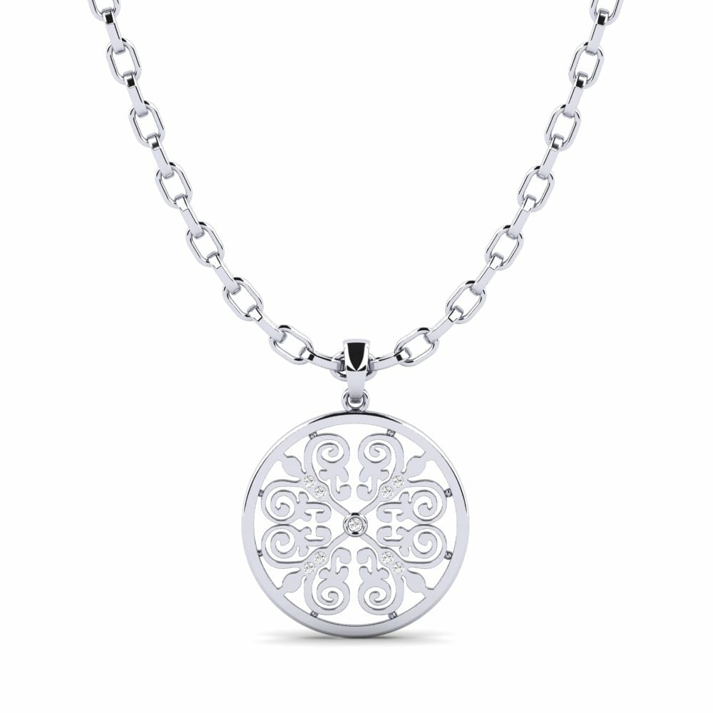 14ct White Gold Moissanite Men's Pendant Batig