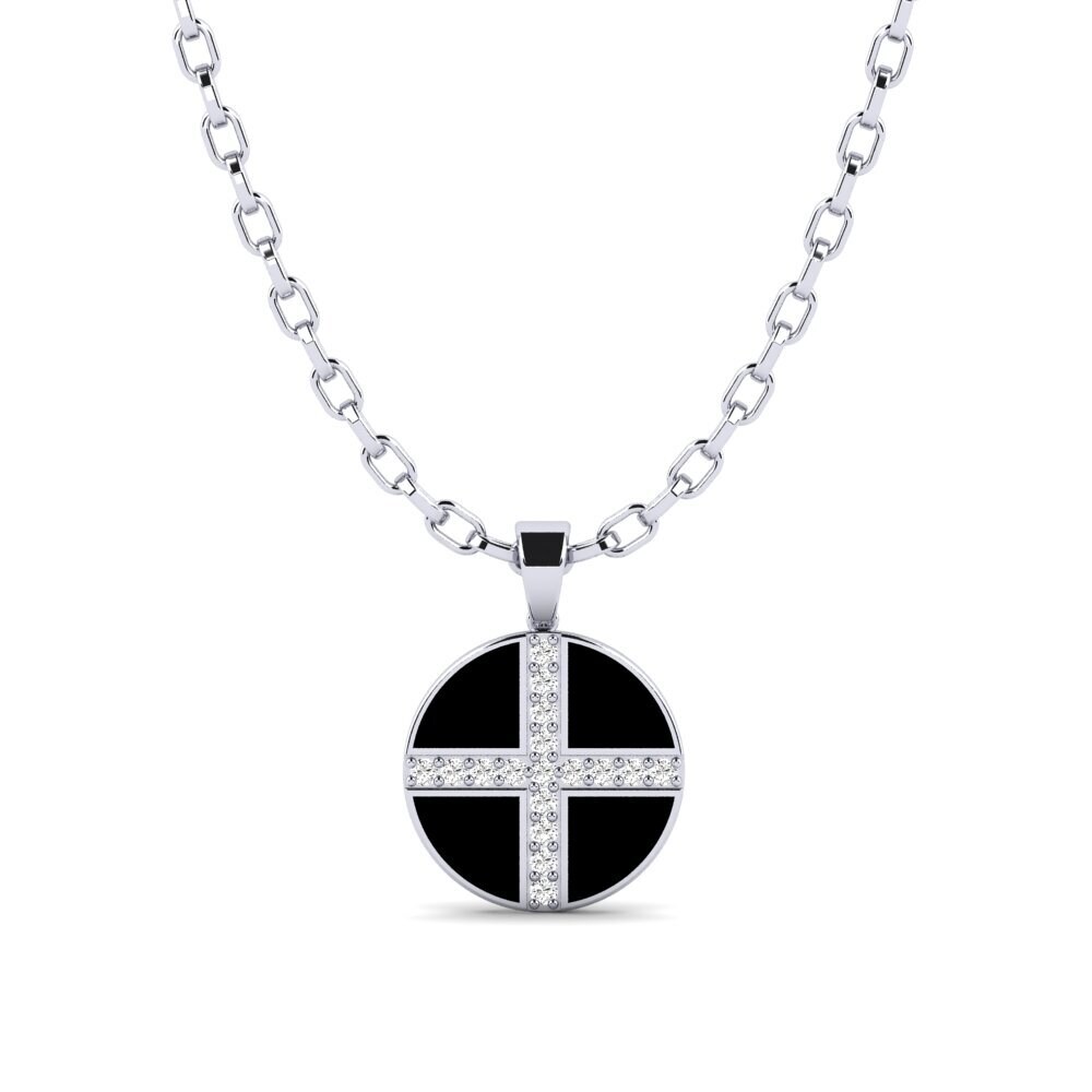 14ct White Gold Moissanite Men's Pendant Berser