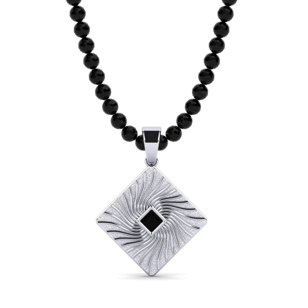 925 Prata de lei Ônix Negro Pingente masculino Bodwyn