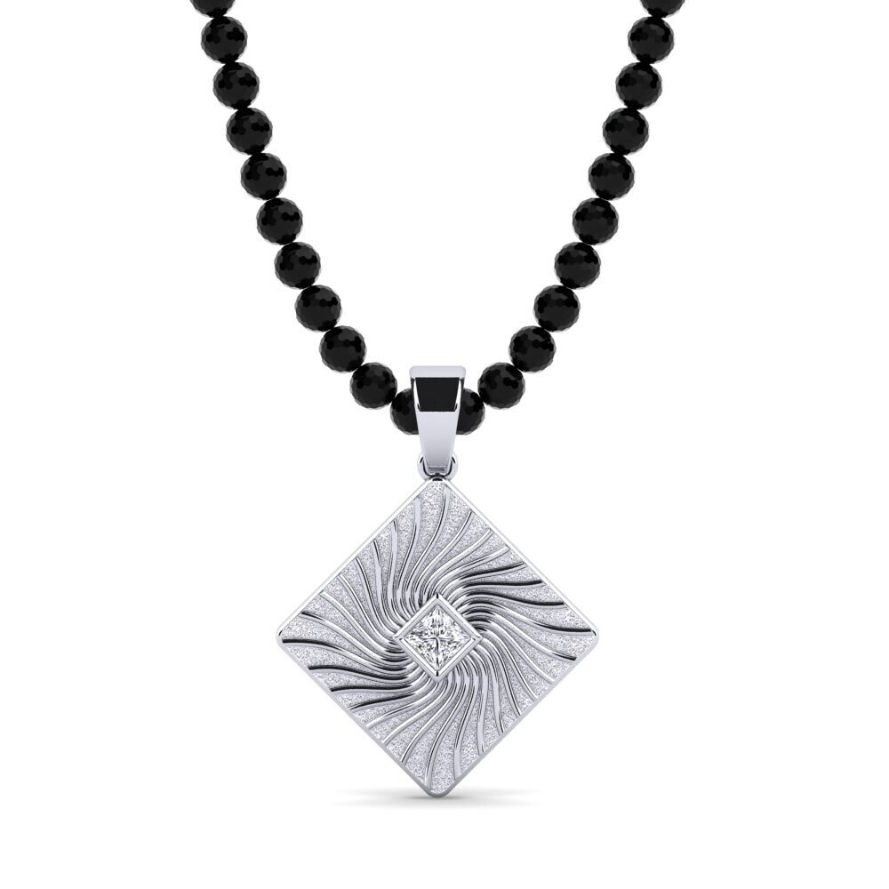 14ct White Gold Moissanite Men's Pendant Bodwyn