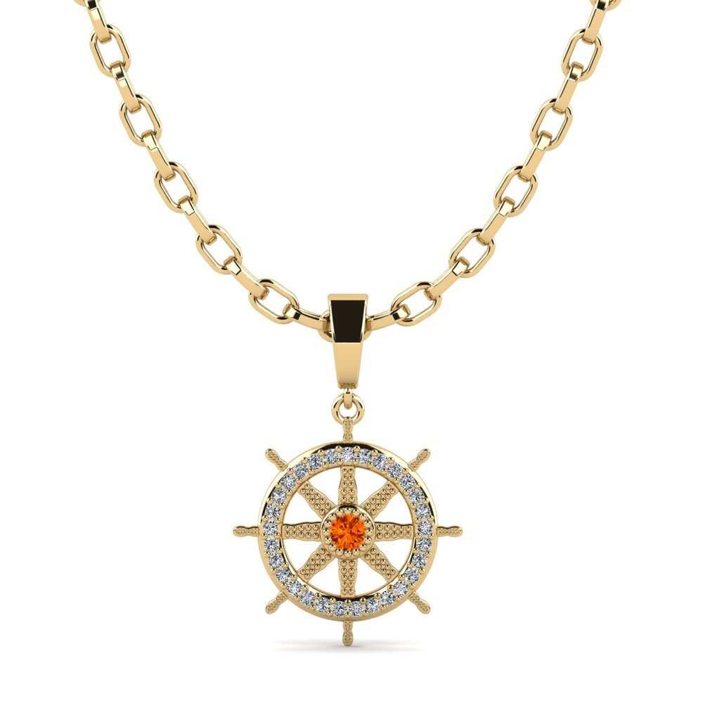 Saphir orange Pendentif pour homme Cell