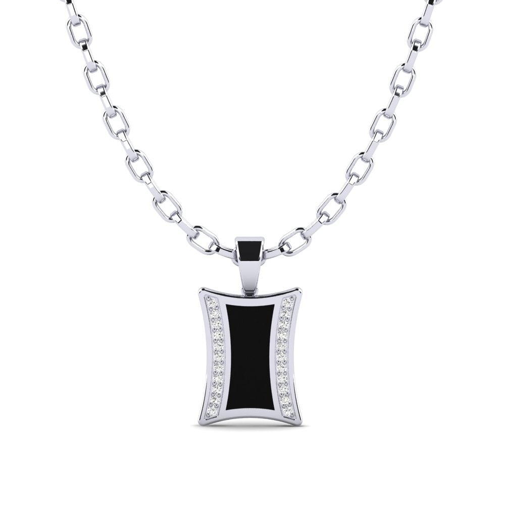 14ct White Gold Moissanite Men's Pendant Comran