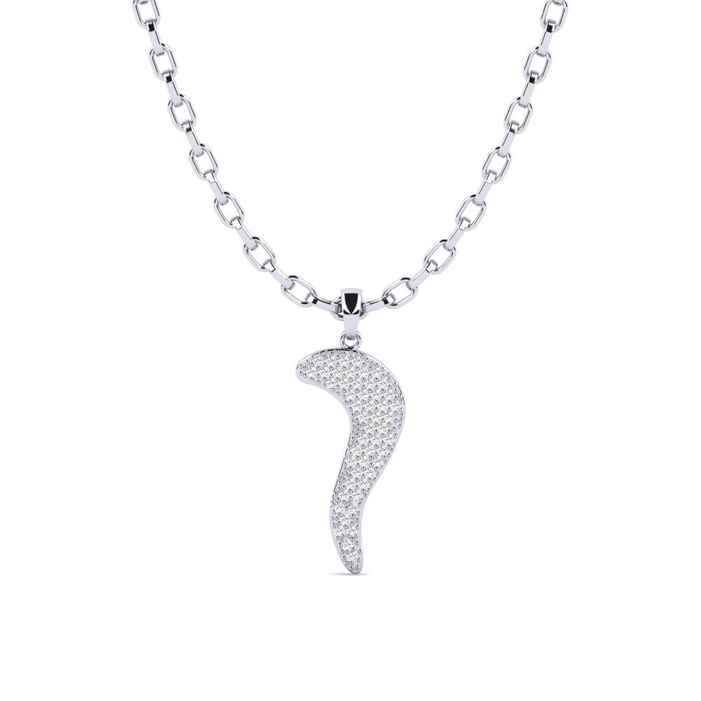 14ct White Gold Moissanite Men's Pendant Coquil