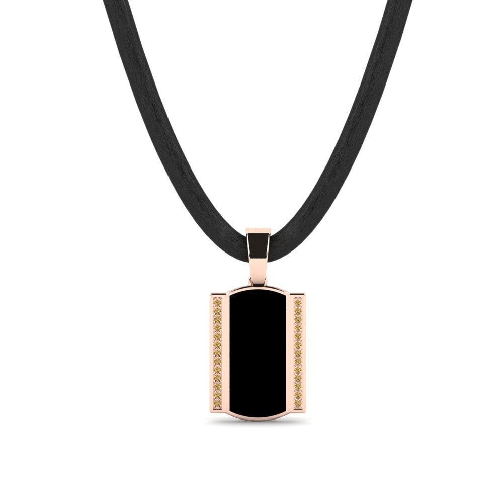 Rotgold 585 Brauner Diamant Herren-Anhänger Cosay